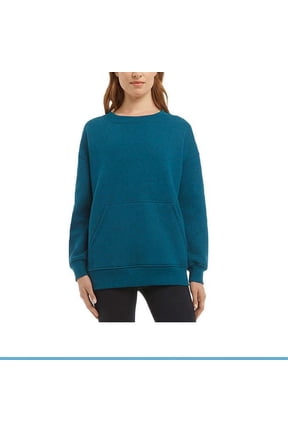 Ladies' Oversized Crewneck with Pocket, Teak Teal Heather XXL