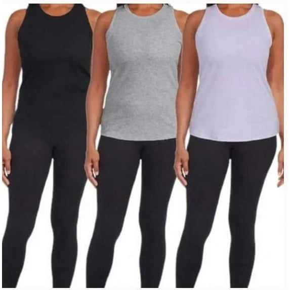 Danskin Ladies' Ribbed Tank, 3-pack, Medium