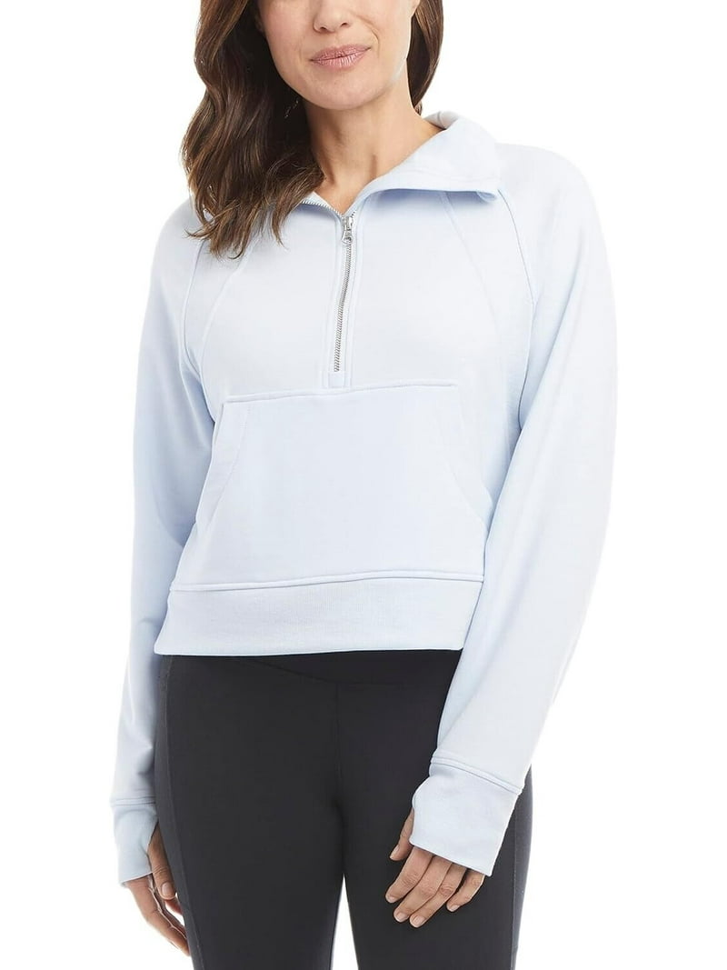 Danskin Mixed Rib Half Zip Jacket Women's Pullover Sweatshirt