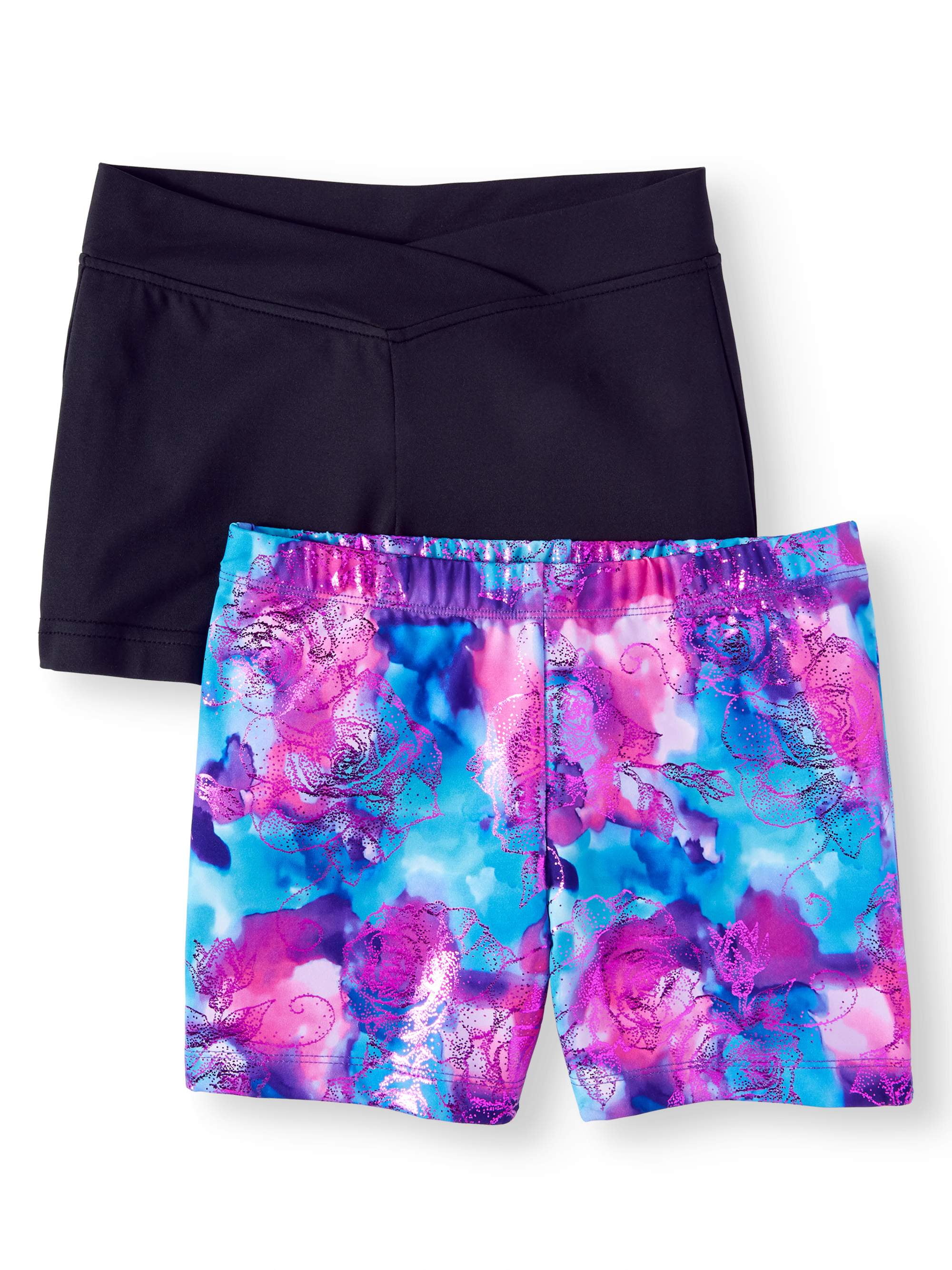 Danskin Now Girl's All over printed short paired with our Black premium