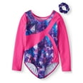 thumbnail image 1 of Danskin Now Girl's Space Print Dance & Gymnastics Long Sleeve Leotard with Keyhole Back, 1 of 5