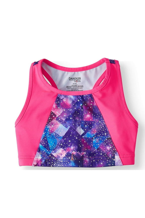 Girl's Space Travel Racer Back Printed Bra Top