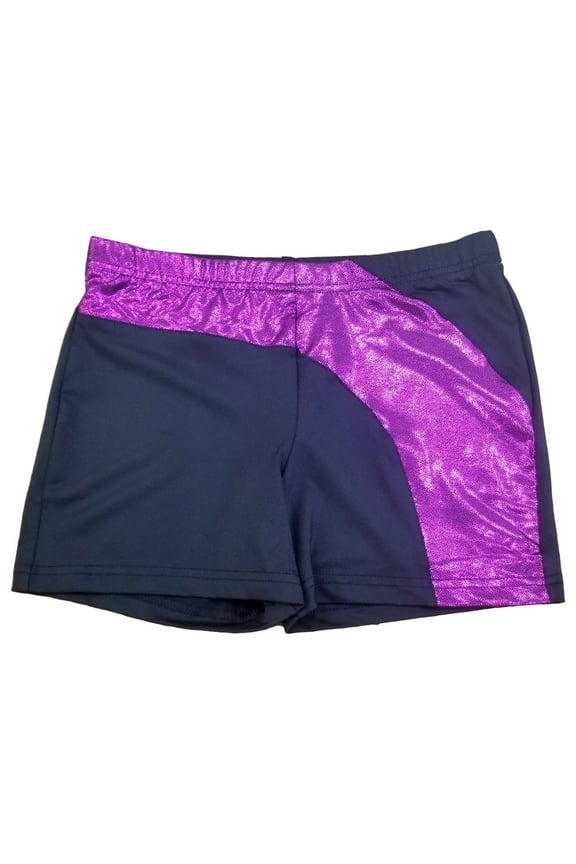 Girl's black bike short with pink foiled inset