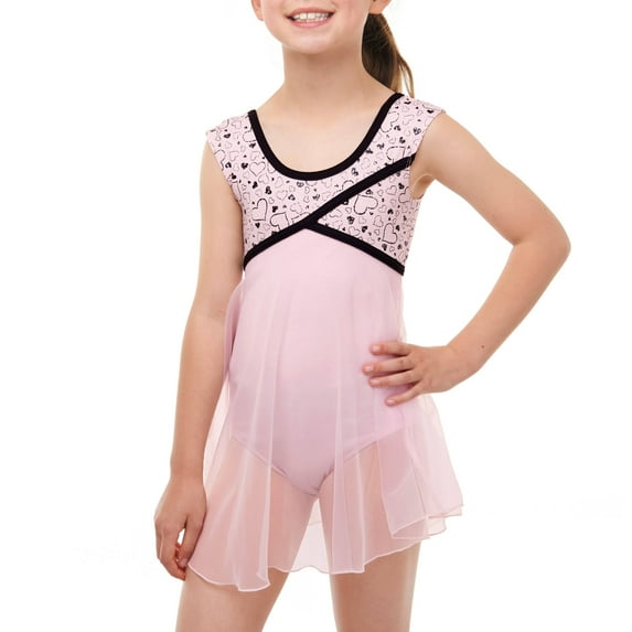 Danskin Now Girls' Babydoll Leotard with Keyhole Cutout Back Sizes 4/5 - 10/12