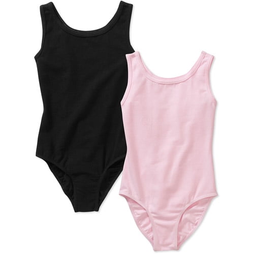 Danskin Now Girls Ballet & Dance Tank Leotards with Front Liner, 2-Pack, Sizes 4-16