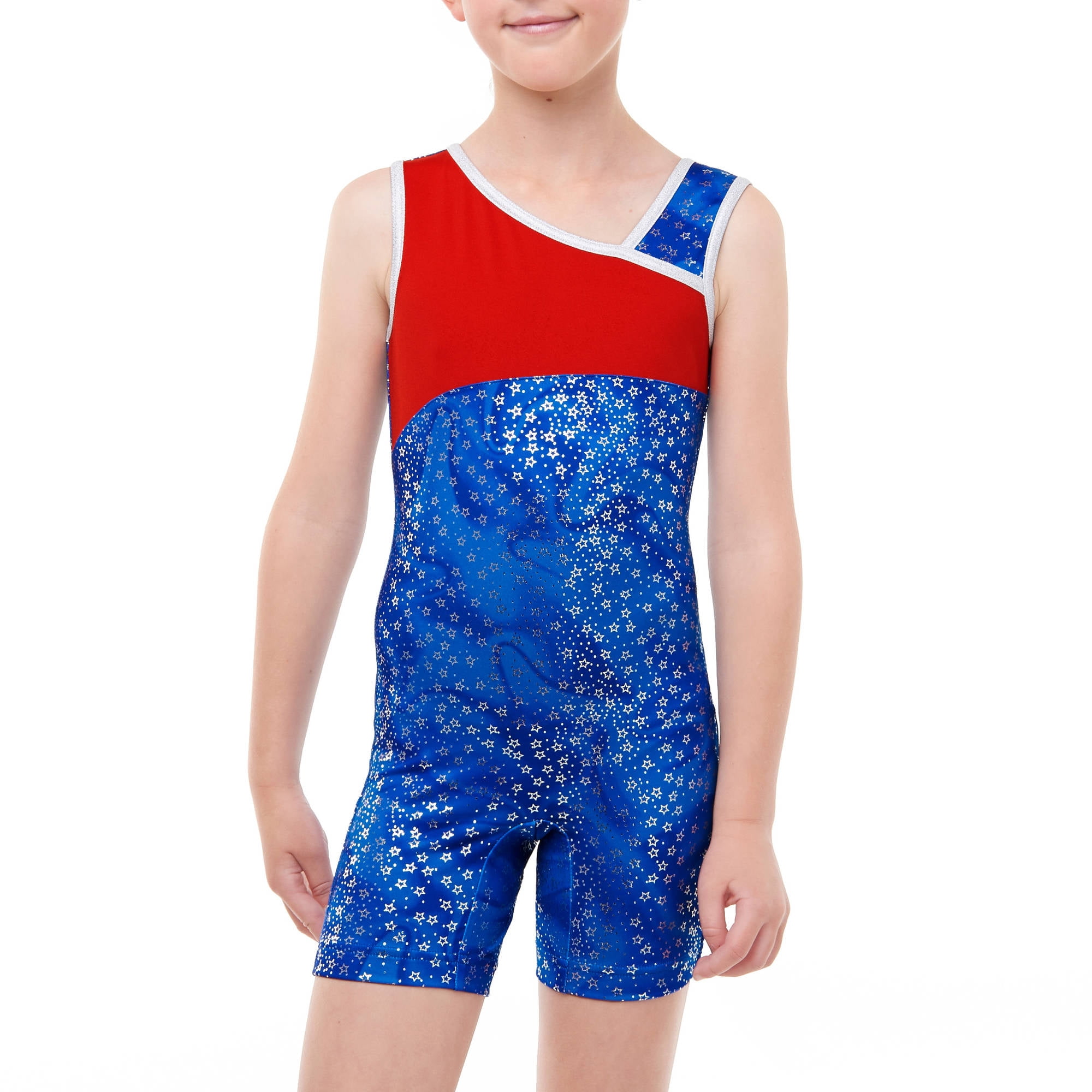 Danskin Now Girls Dance & Gymnastics Unitard Foil Star Print (Little Girls & Big Girls)