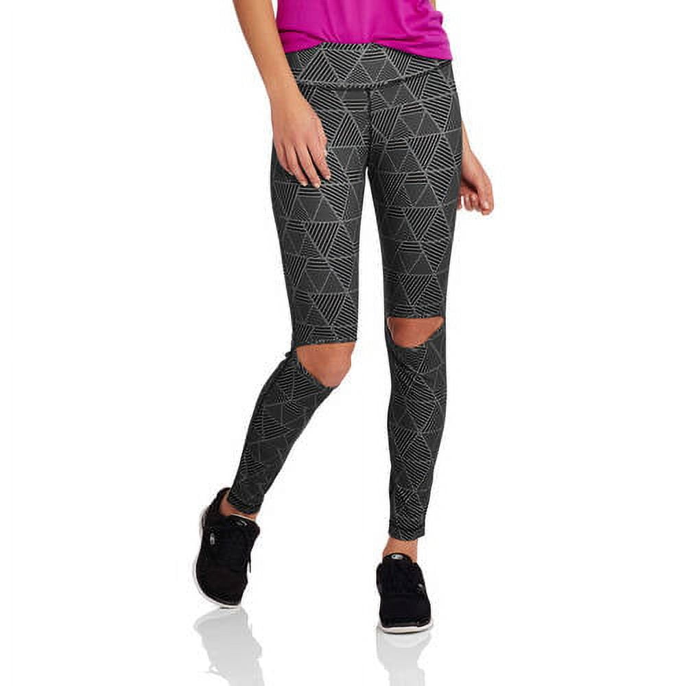 Danskin Now Juniors' High Waisted Leggings with Cut Out Knee