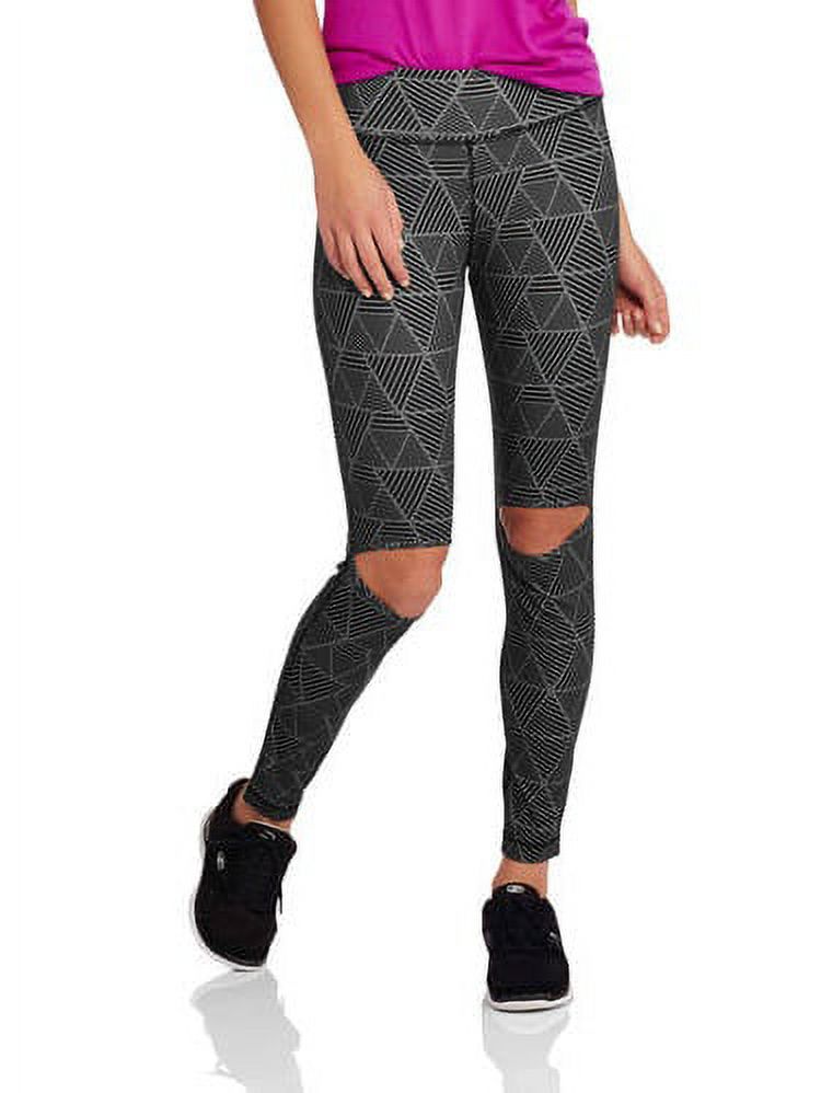 Danskin Now Juniors' High Waisted Leggings with Cut Out Knee