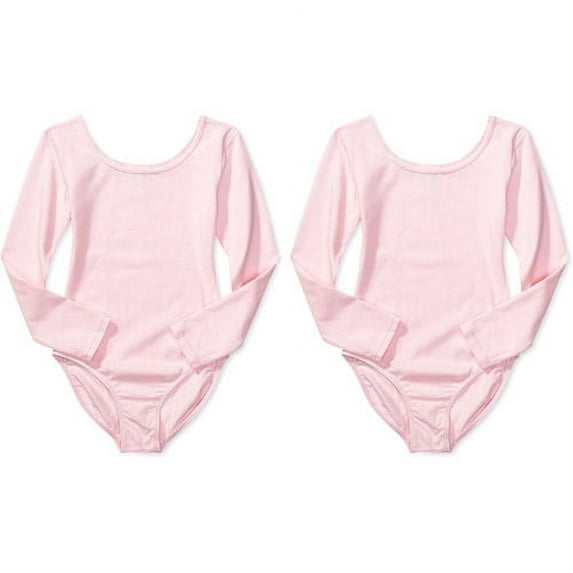 Danskin Now Long Sleeve Ballet Leotards with Front Liner, 2-Pack, Sizes 4-16