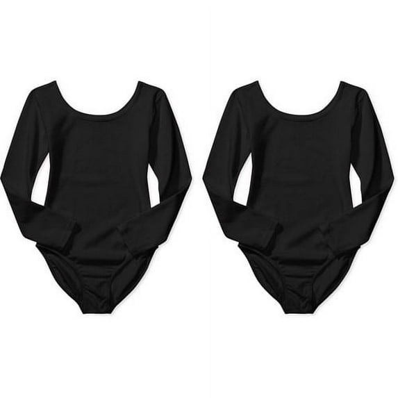 Danskin Now Long Sleeve Leotards with Front Liner, 2-Pack, Sizes 4-16