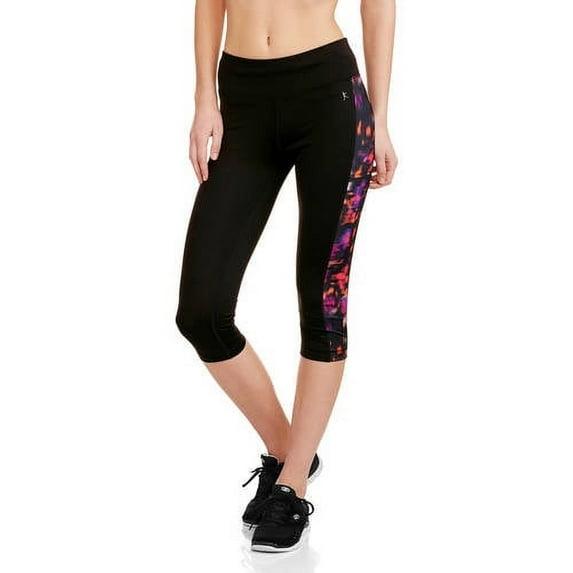 Danskin Now Women's 17" Sport Capri Legging with Printed Side Inset