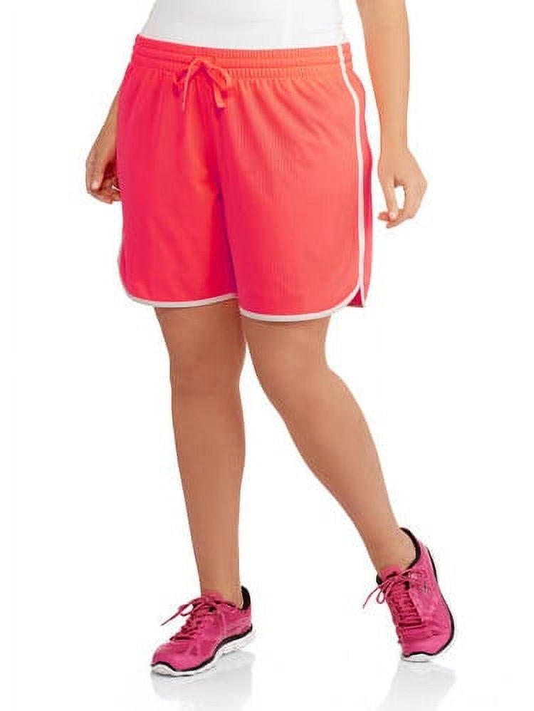 Danskin Now Women's Plus-Size Mesh Shorts with Contrast Piping