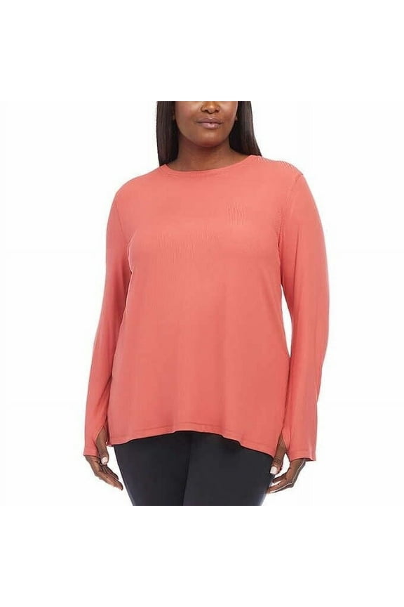 Ultimate Rib Long Sleeve Top Women's Coral Shirt (Mineral Red, XX-Large)