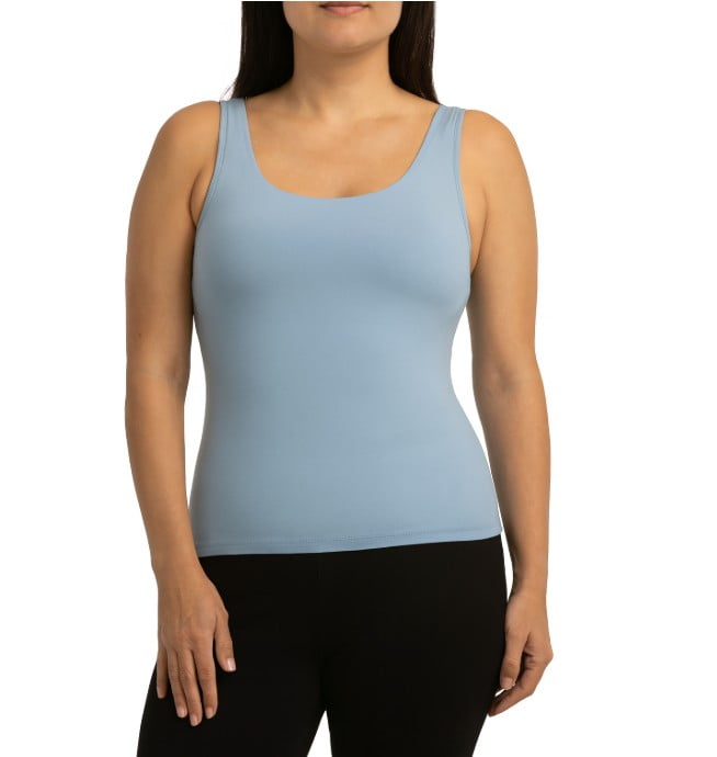 DANSKIN Woman's Crescent Bra Tank Concrete Blue - Size XL