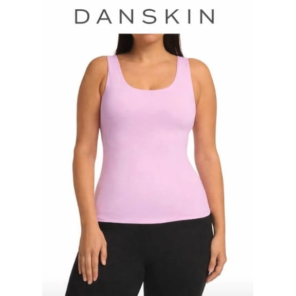 Danskin Woman's Crescent Tank Top  Soft Pink - Size X-Large