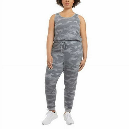 Danskin Women's Adjustable Drawstring Lounge Romper (XL, Camo)