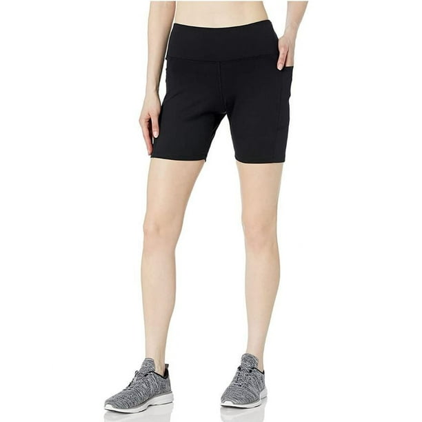 Danskin Women's Bike Short with Side Pocket, Black Salt XS