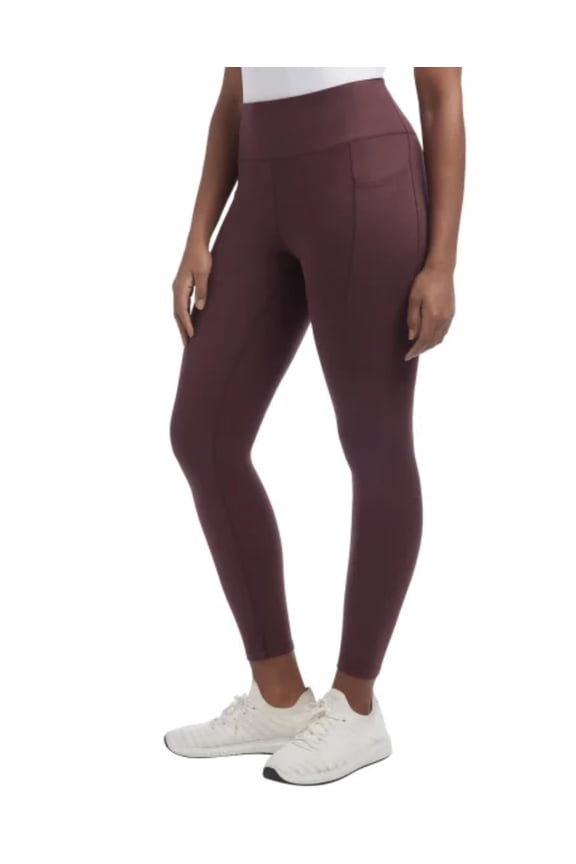 Women's Brushed Satin Stitch 7/8 Legging (US, Alpha, Medium, Regular, Regular, Sassafras (Dark Red))