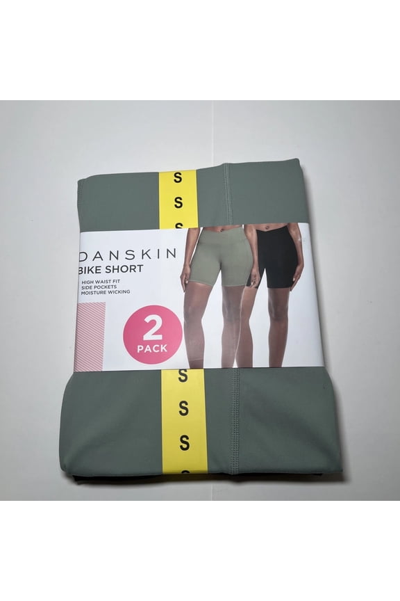 Women's Cross Waist Bike Short 2-pack, Black/Olive Green  Size S