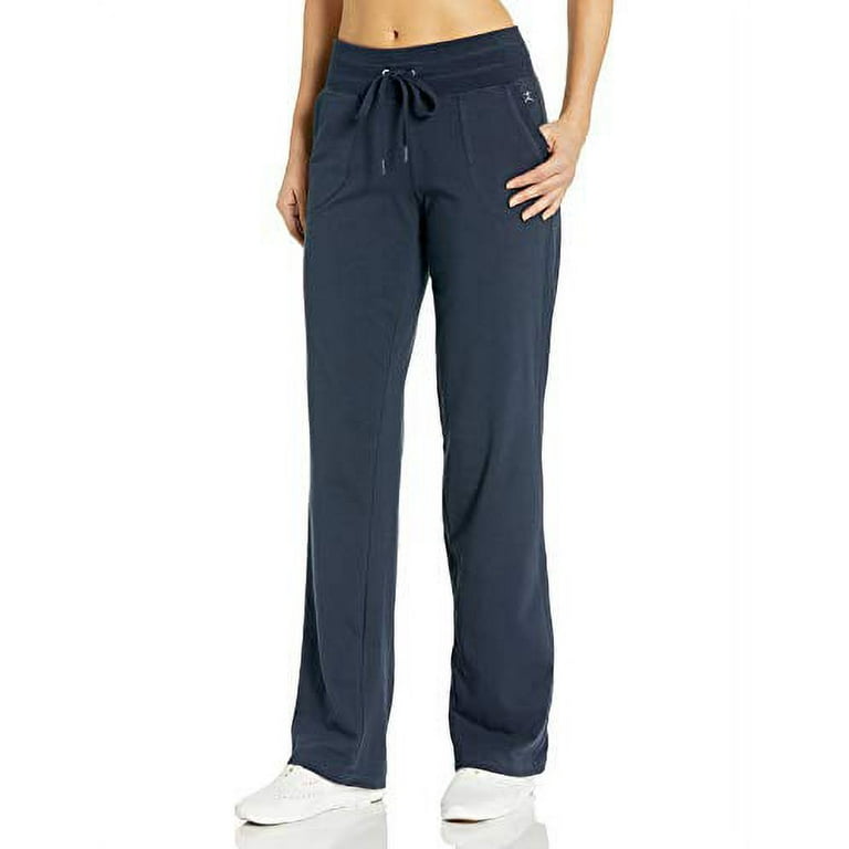 Danskin Women's Drawcord Athletic Pant, Midnight Navy, XL