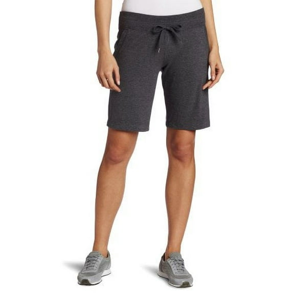 Danskin Women's Essentials Bermuda Short, Charcoal Heather, X-Large