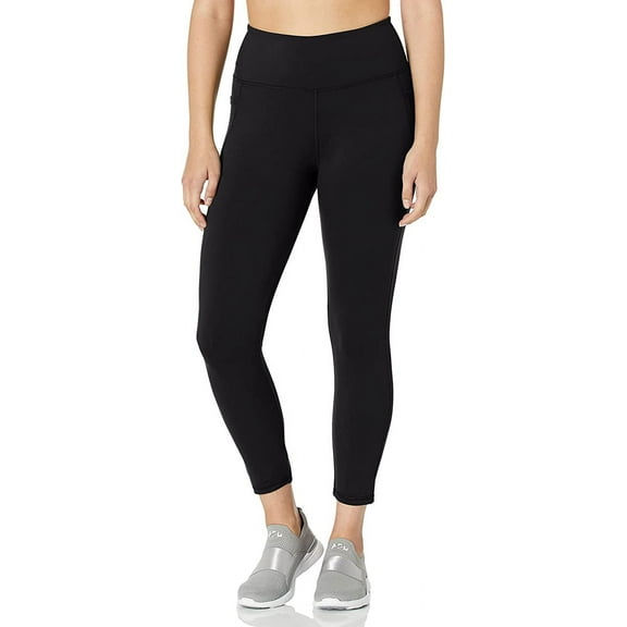 Danskin Women's Everyday Performance 7/8 Legging, Black Salt, Large