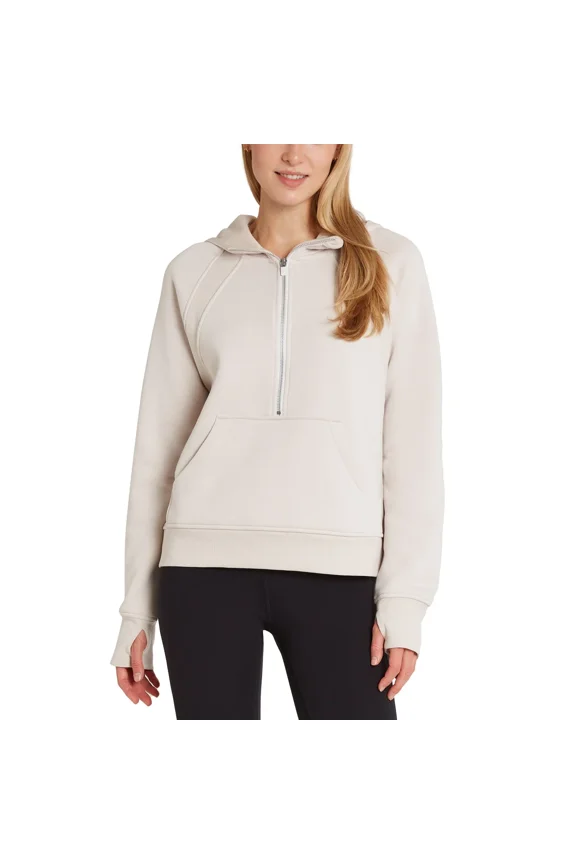 Women's Half Zip Cozy Hoodie XXL Moonbeam