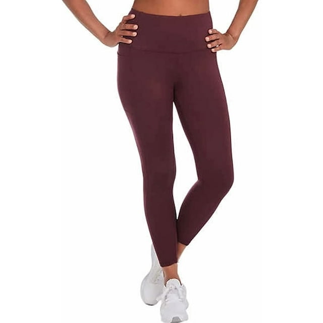 Danskin Women's High Rise Bonded Legging (Black Cherry, XS)