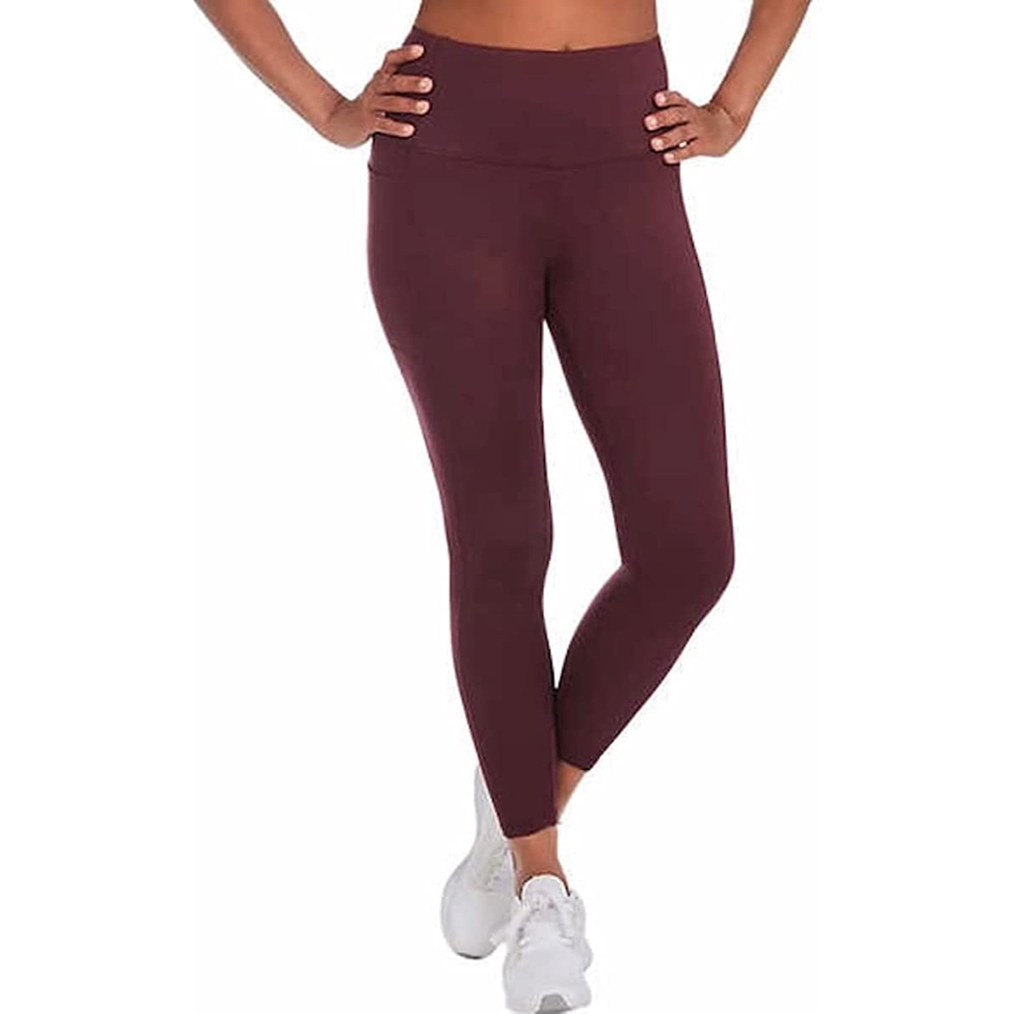 Danskin Women's High Rise Bonded Legging (Black Cherry, XXL)