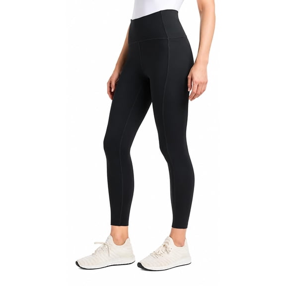 Danskin Women's High Rise Mositure Wicking Leggings with Side Pockets (US, Alpha, Medium, Regular, Regular, Black)