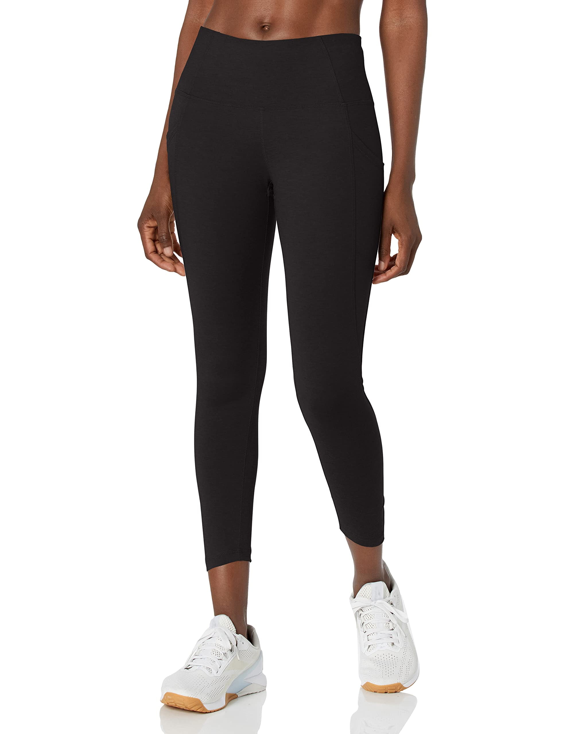 Danskin Women's High Waisted 7/8 Ankle Legging, Rich Black, Small