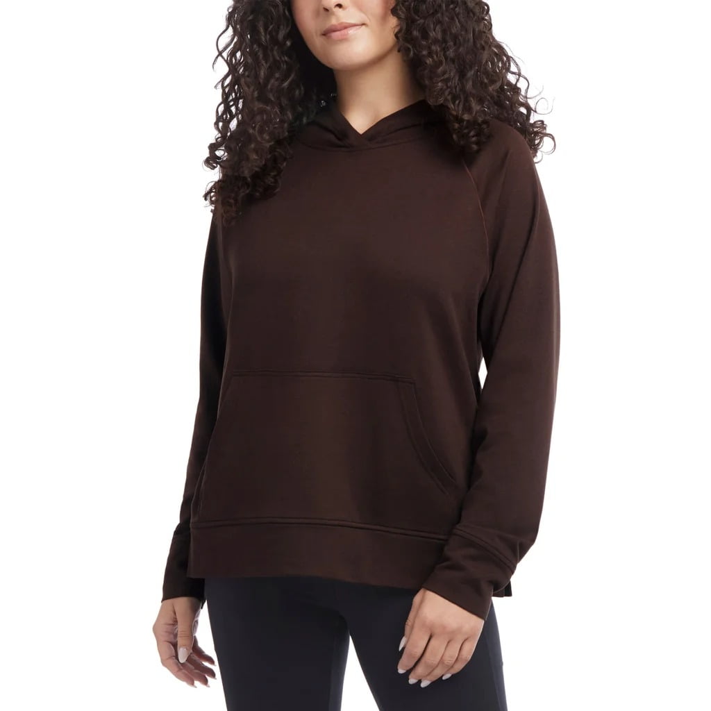 Danskin Women's Long Sleeve Melange Hoodie Pullover with Kangaroo