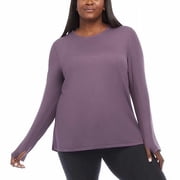 Danskin Women's Long Sleeve Ultimate Rib Tee Vintage Violet XL
