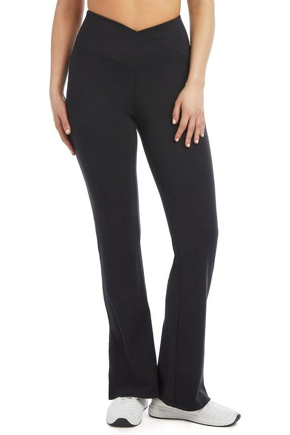 -Women's Side Slit Flare -Yoga -Pant, Black Salt, Large