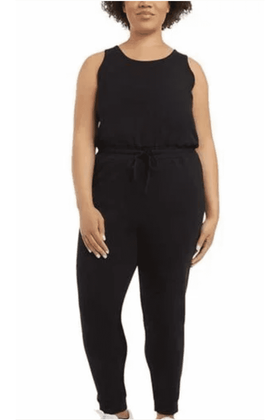 Women's Sleeveless Fleece Jumpsuit (Black Salt, Small)