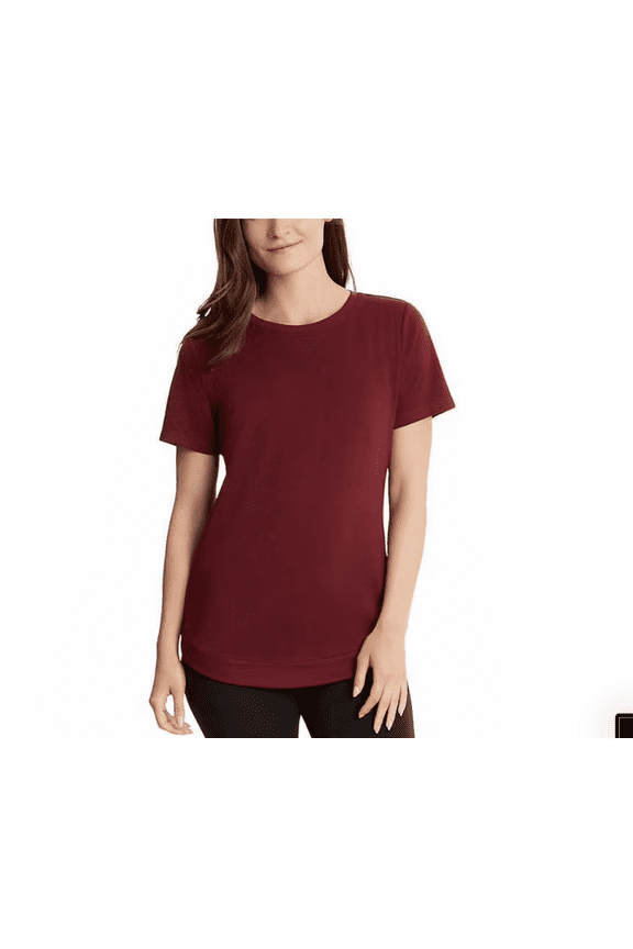 Women's Tunic Short Sleeve Shirts (Garnet, X- Small )
