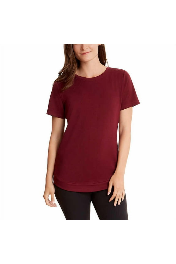 Women's Tunic Short Sleeve Shirts (Garnet, X- Small )