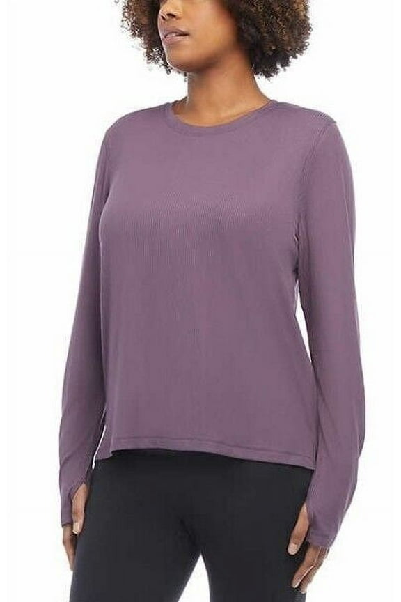 Women's Ultimate Rib Long Sleeve Tee Activewear (Vintage Violet, Medium)