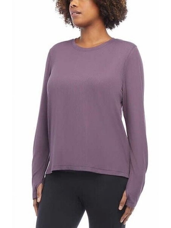 Women's Ultimate Rib Long Sleeve Tee Activewear (Vintage Violet, Medium)