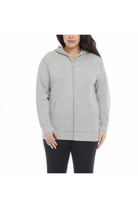 Women's Ultra Cozy Fleece Full Zip Hooded Jacket Size: XXL, Color: Light Grey Heather