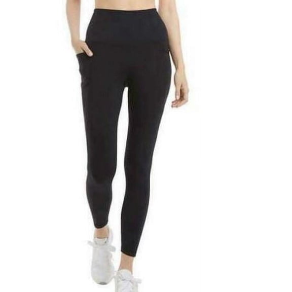 Danskin Women's Ultra High Legging Tight with Pockets Size: S, Color: Black Salt