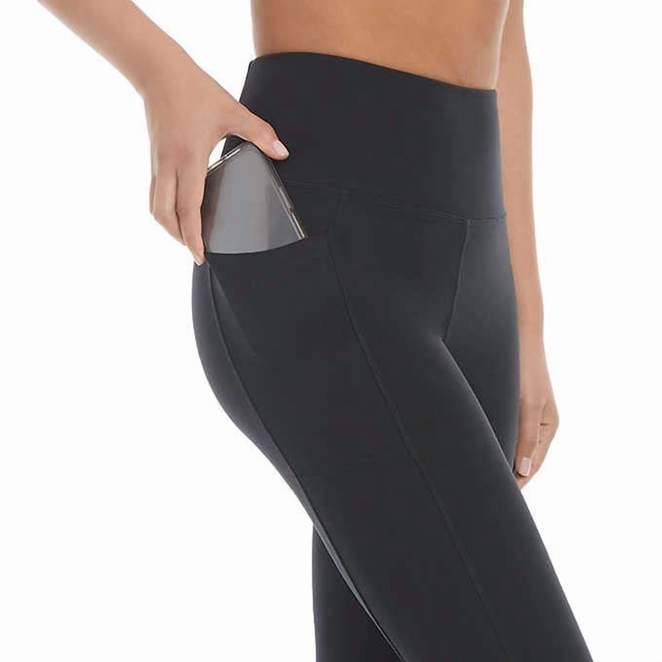 Danskin Women's High Rise Contour Bonded Legging, (Black Salt