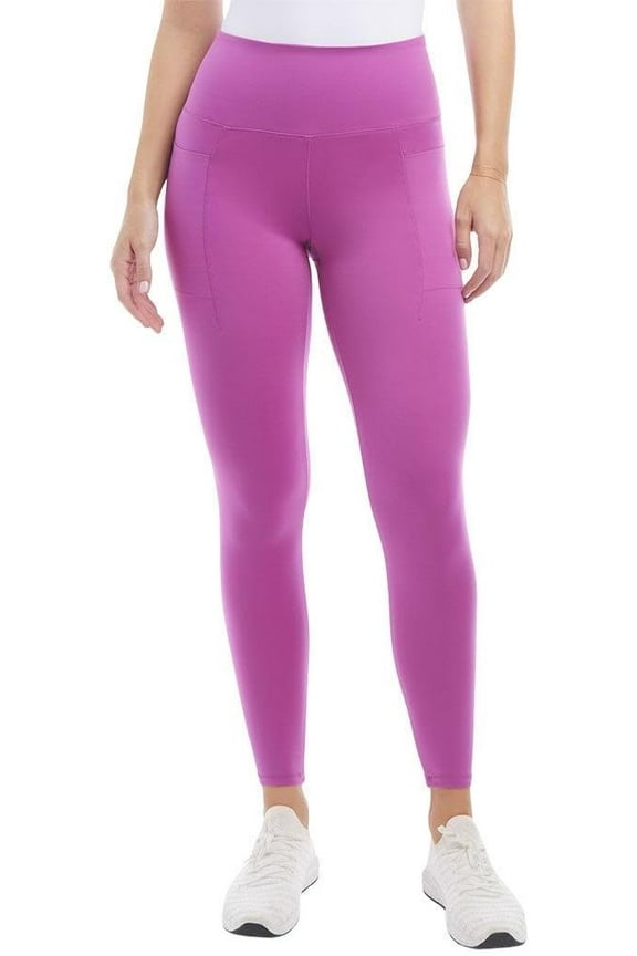 Women's Workout Yoga Pants High Waisted Active Leggings with Side Pockets (Meadow Mauve, Large)