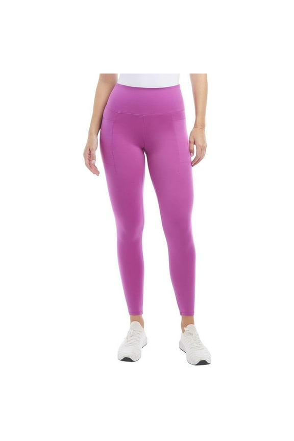 Women's Workout Yoga Pants High Waisted Active Leggings with Side Pockets (Meadow Mauve, Medium)