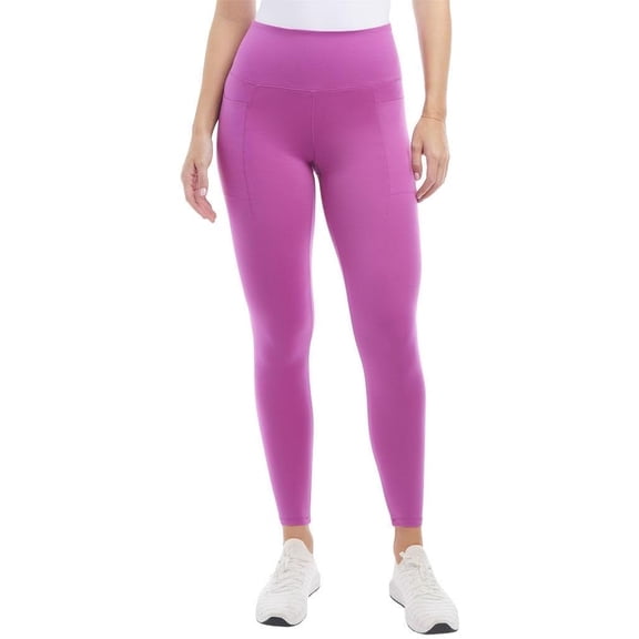 Danskin Women's Workout Yoga Pants High Waisted Active Leggings with Side Pockets (Meadow Mauve, X-Large)