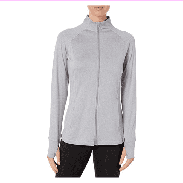 Danskin Women's Zipup Jacket, Grey Heather, XL/TG/XG