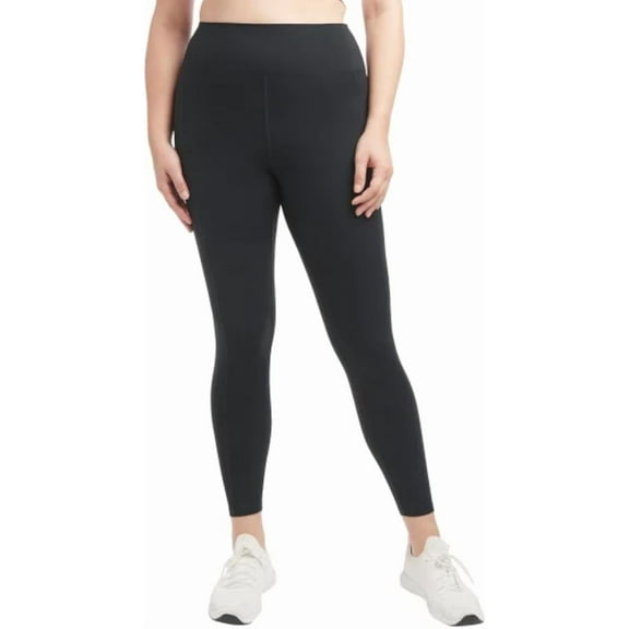 Danskin Womens High Waist Lightweight Legging Tight (Black Salt, Large)