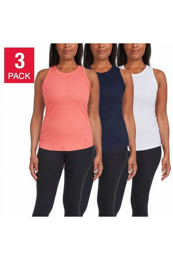 Womens Ribbed Tank Top, 3-pack