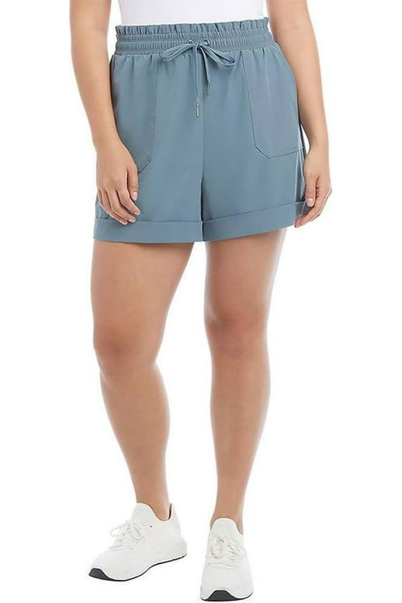 Womens' Woven Paperbag Shorts Stormy Weather XL