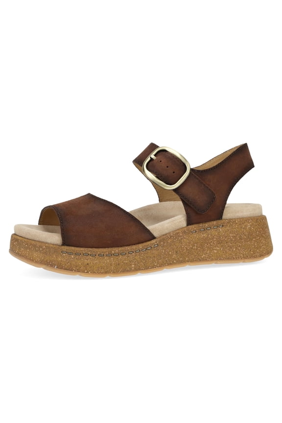 Bianca Platform Sandal for Women - Memory Foam and Suede Wrapped Footbed for an Extra Plush Comfort and Support Brown 6.5-7 M US